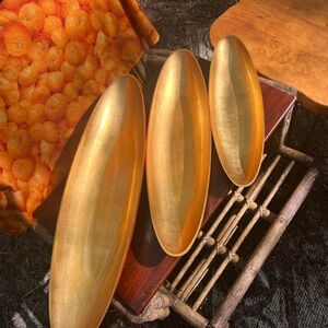 Luxurious Orange & gold Oval Stacking Takahashi Bowls Set of three Like new!